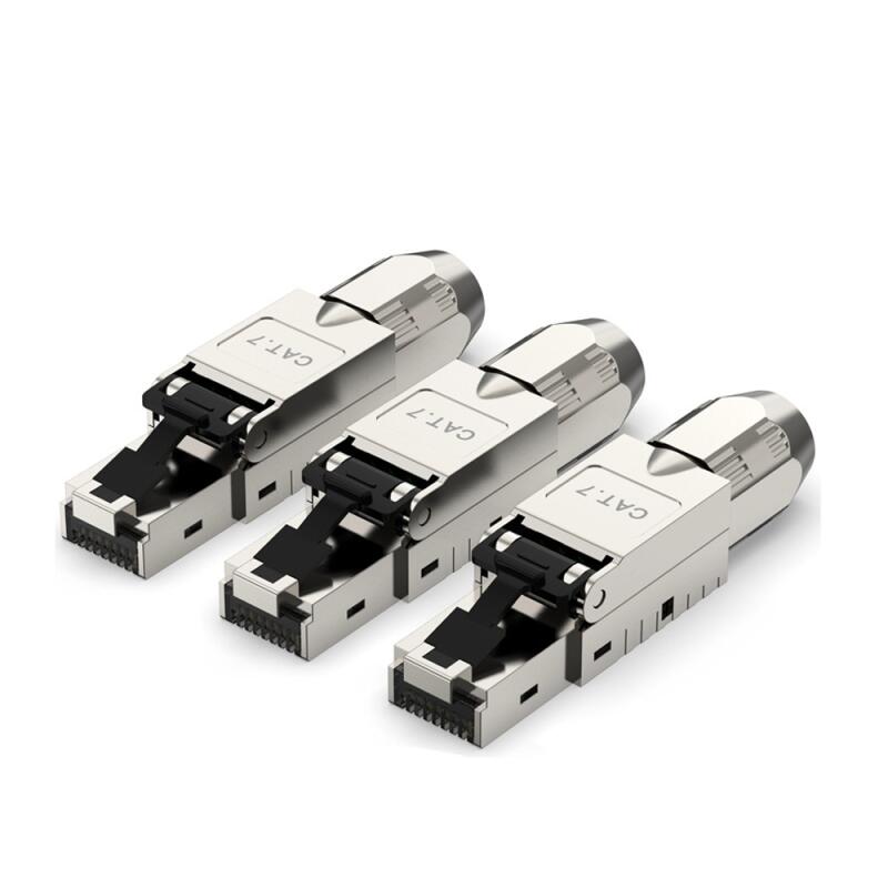 Packung Mit 3 Geschirmten 10-gbit/s-rj45-cat7-lsa-netzwerksteckern, Werkzeuglose Rj45-anschlussdose Für 600-mhz-installationskabel