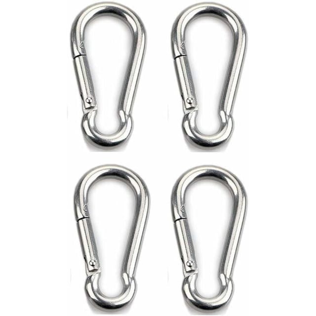 4 Stück robuste Karabinerhaken für Sport, Hundeschloss, Hängemattenschaukel, 304 Edelstahl, 6 mm Dicke