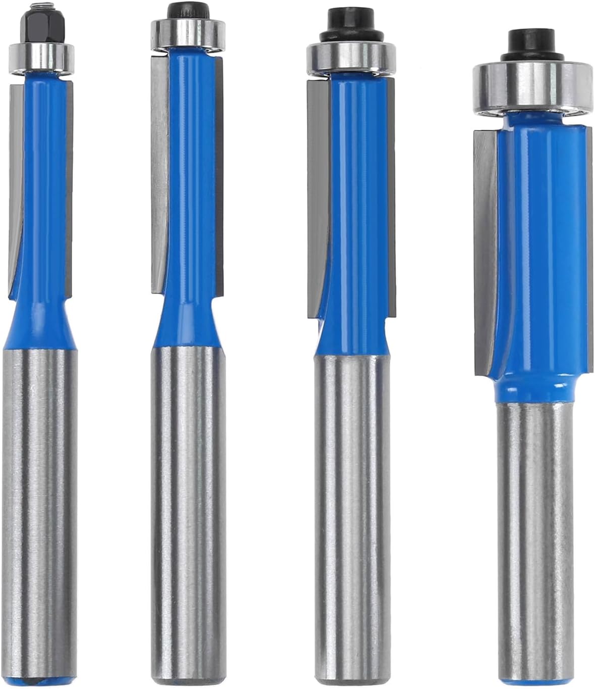 4-teiliger Fräsersatz Mit 8-mm-schaft: 1/4", 5/16", 3/8", 1/2", Fräswerkzeug Für Holzbearbeitung, Kantenschleifen Und Nutenfräsen
