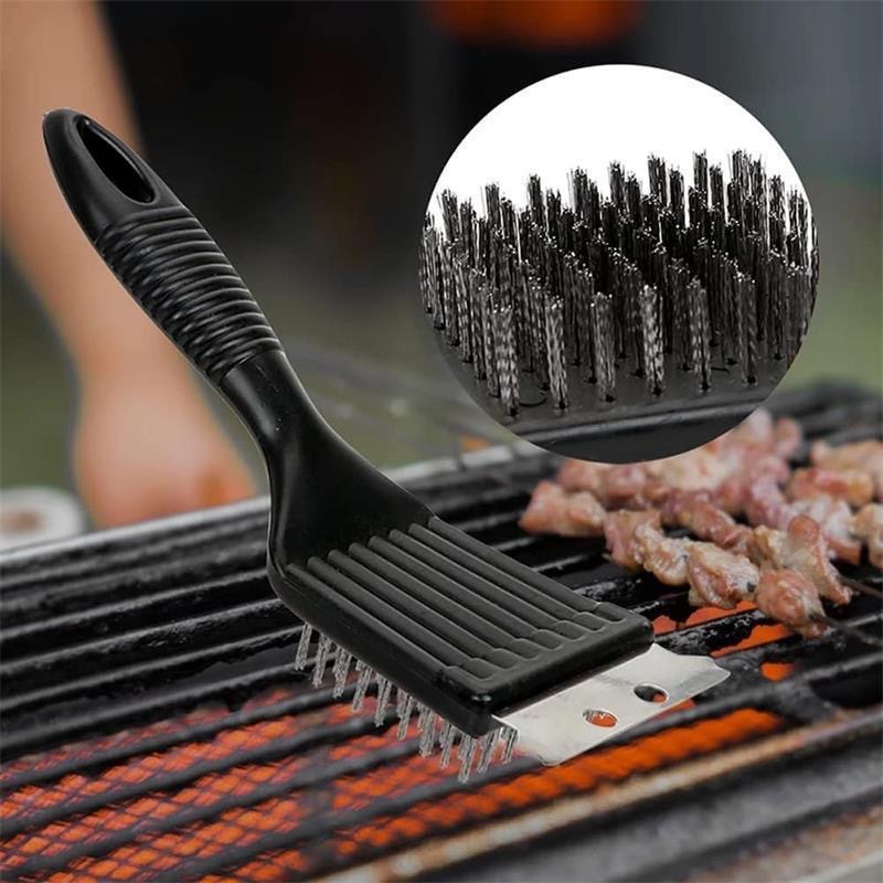 Set Mit 2 2-in-1-grillbürsten Zur Gründlichen Reinigung Mit Edelstahlschaber, Grillbürste Für Gusseisengrills