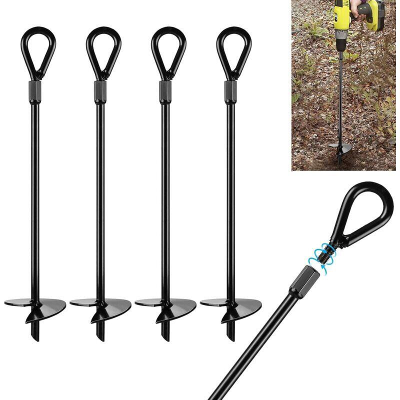 Bodenanker, 4-teiliges Bodenanker-set Mit Einer Länge Von 38 Cm Und Einem Durchmesser Von 1,3 Cm, Sehr Stabile Bodenanker, Ideal Für Zelte