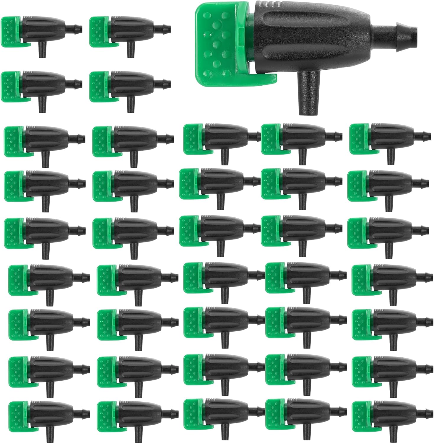 Packung Mit 50 Verstellbaren, Um 360 Grad Drehbaren Bewässerungstropfern Für 6,35-mm-gartenschläuche, Geeignet Für Garten, Rasen Und Sukkulenten.