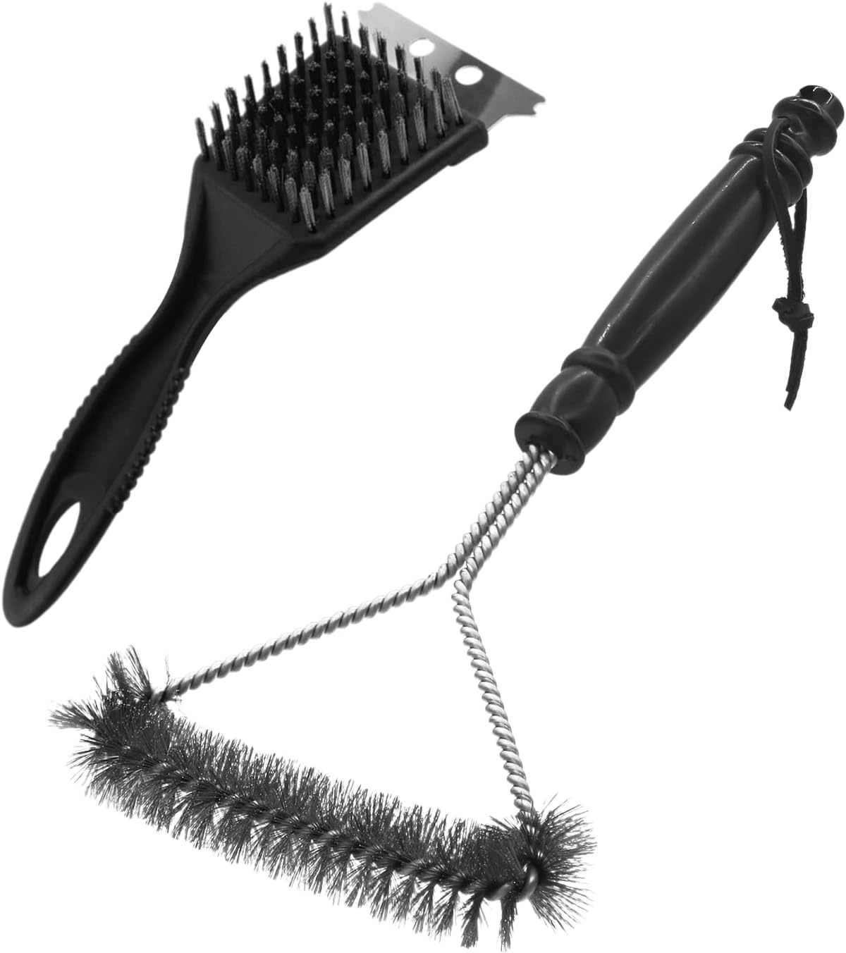 Set Mit 2 Schwarzen Grillreinigungsbürsten – Grillreinigungswerkzeug – Küchenzubehör