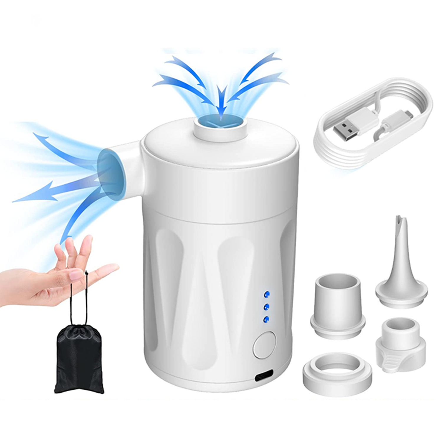 Mini-luftpumpe Für Aufblasbare Artikel – Tragbare Elektrische Luftmatratzenpumpe, Usb-wiederaufladbare Mini-luftpumpe, Aufblaspumpe