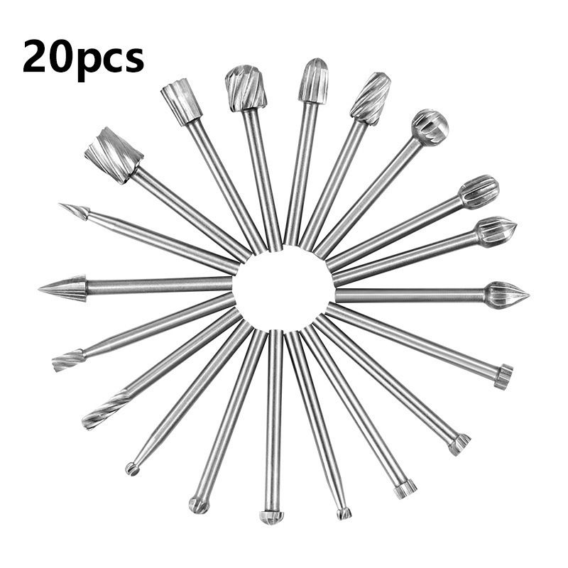 Fräser-set – 20-teilig, Hss-fräser Mit 3-mm-schaft/zubehör, Für Heimwerker Im Bereich Holzbearbeitung