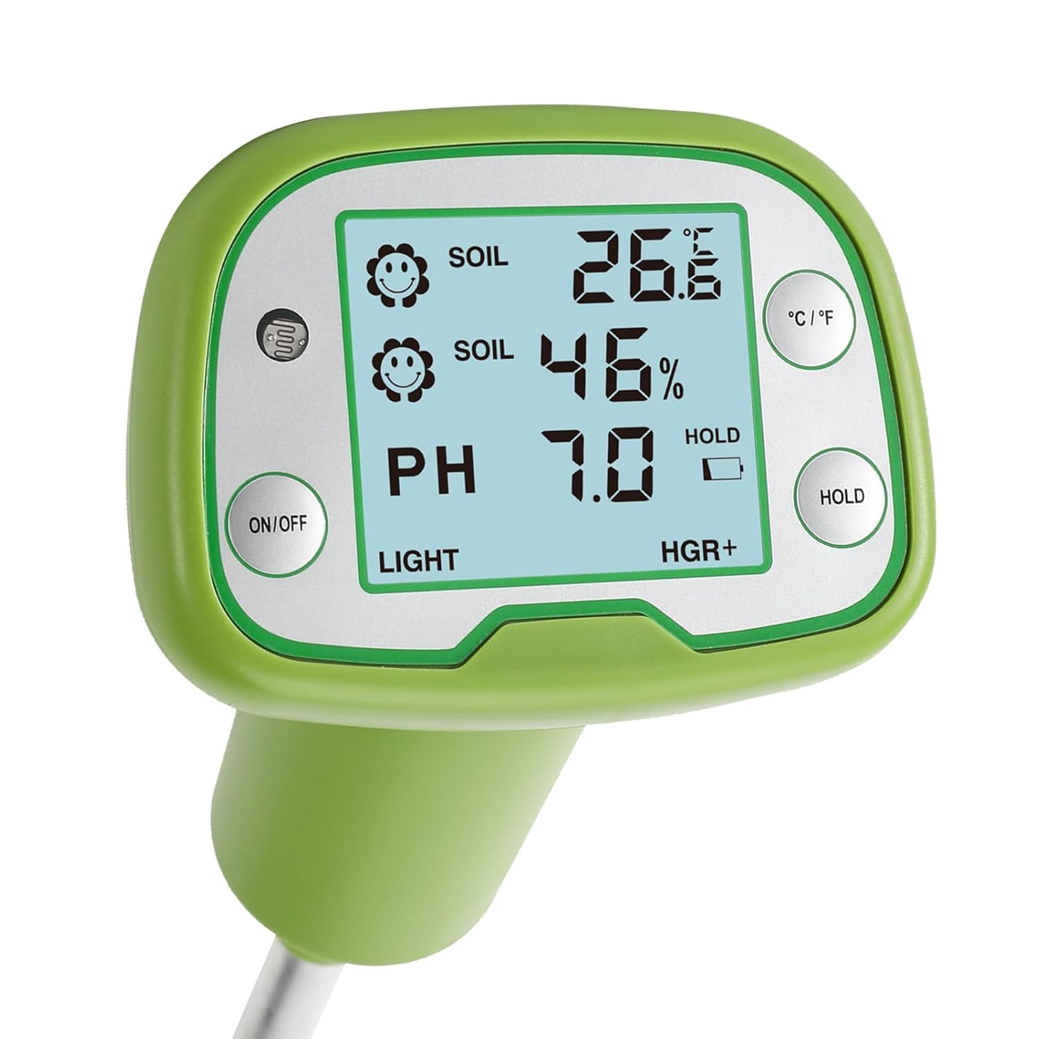 4-in-1 Bodentester Mit Hintergrundbeleuchtetem Lcd-display Digitales 4-in-1 Feuchtigkeitsmessgerät Für Ph-wert, Temperatur Und Sonneneinstrahlung Gartenarbeit