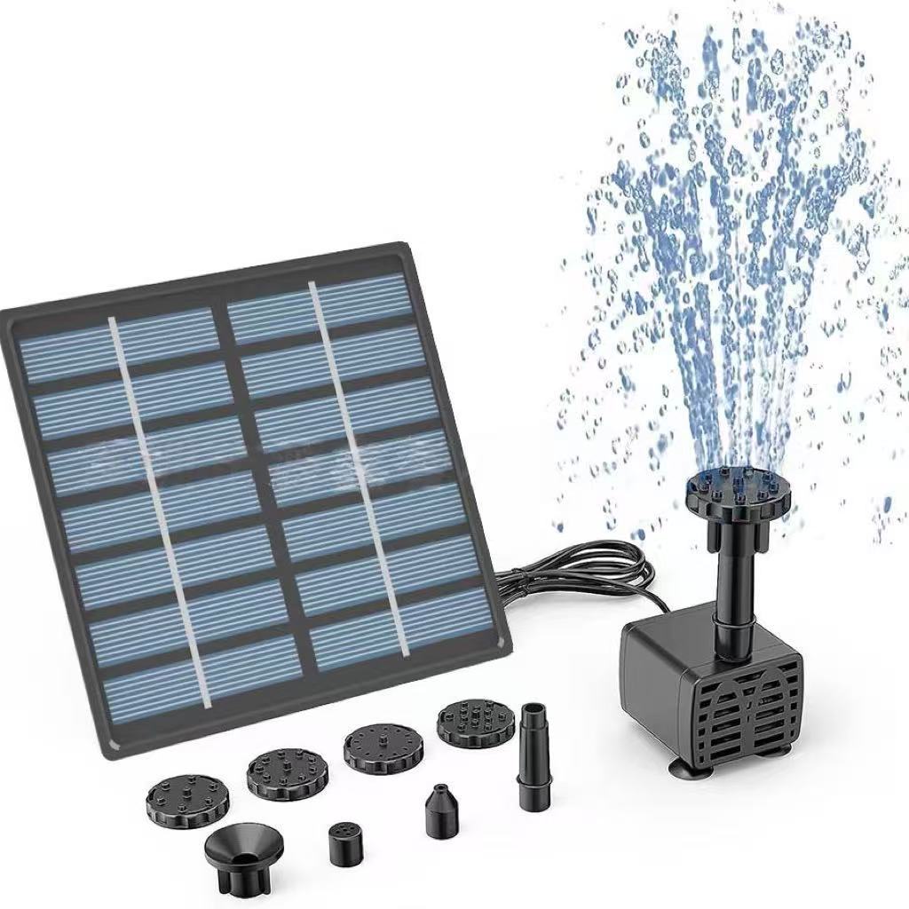 Solar-teichpumpe, Solarbrunnen, 7 V, 1,4 W, Solarwasserpumpe Mit 6 Brunnenmotiven, Schwimmpumpe Für Wasserspiele, Raum