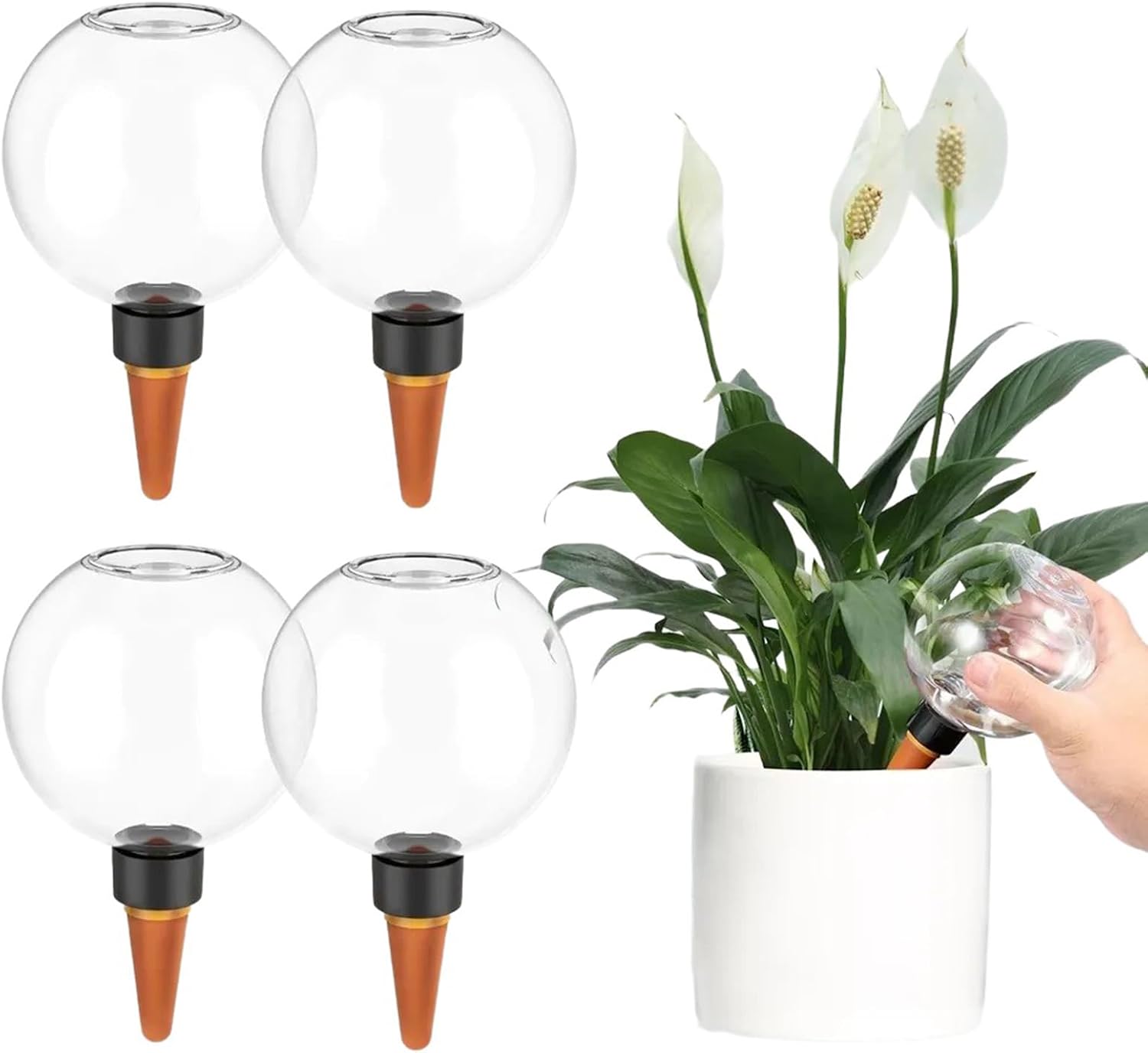 Set Mit 4 Terrakotta-bewässerungsspitzen – Automatische Bewässerungskugeln Für Pflanzen, Tropfbewässerungssystem