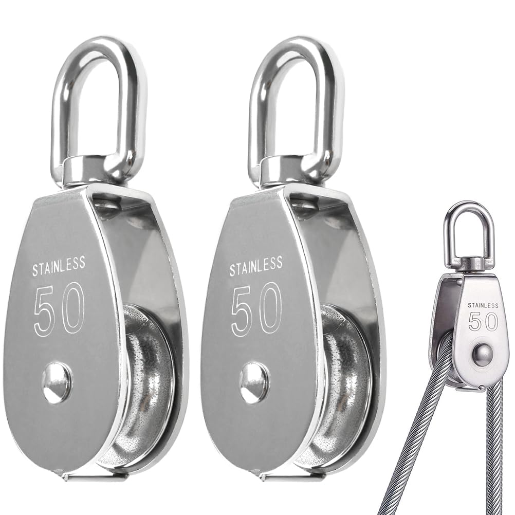 2 Stück Edelstahl-rollen, M50/400 Kg Tragkraft, Edelstahl-rolle, Rolle Mit Drehlagern, Blockrolle