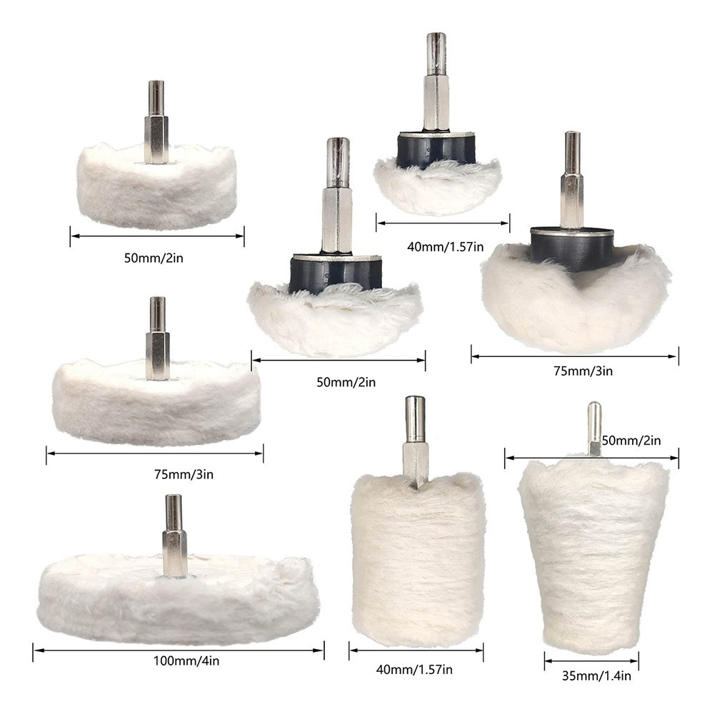 Polierscheibe Für Bohrmaschinen, 8 Baumwollpolierpads Für Metall (aluminium/edelstahl/chrom), Kunststoff, Glas, Keramik