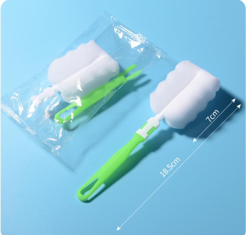 Set Mit 3 Weichen Schwammreinigungsbürsten Mit Langen Griffen - Verstellbare Bürsten Für Wasserflaschen, Thermoskannen, Babyflaschen - Ideal Für Zuhause Und Unterwegs, 18,5 Cm Lang (rosa, Grün, Blau)
