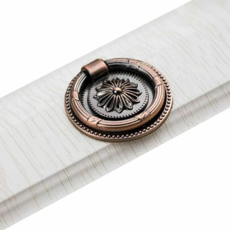 Sets Ringgriffe (kupferrot), Runde Knöpfe, Antike Griffe, Retro-schrankknöpfe Mit Unsichtbarer Beschlagtechnik