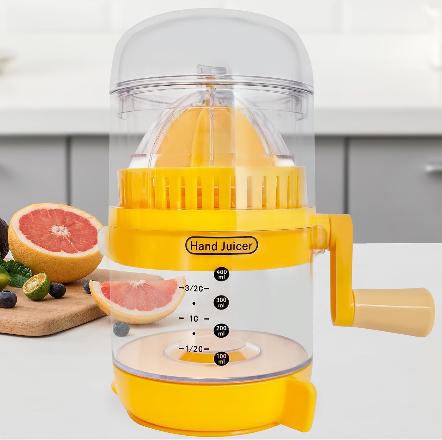 Manuelle Zitruspresse, Kompakte Fruchtpresse Mit Rutschfestem Saugnapf, Leicht Zu Reinigen, Für Zitronen- Und Orangensaft, Für Küche Und Haushalt