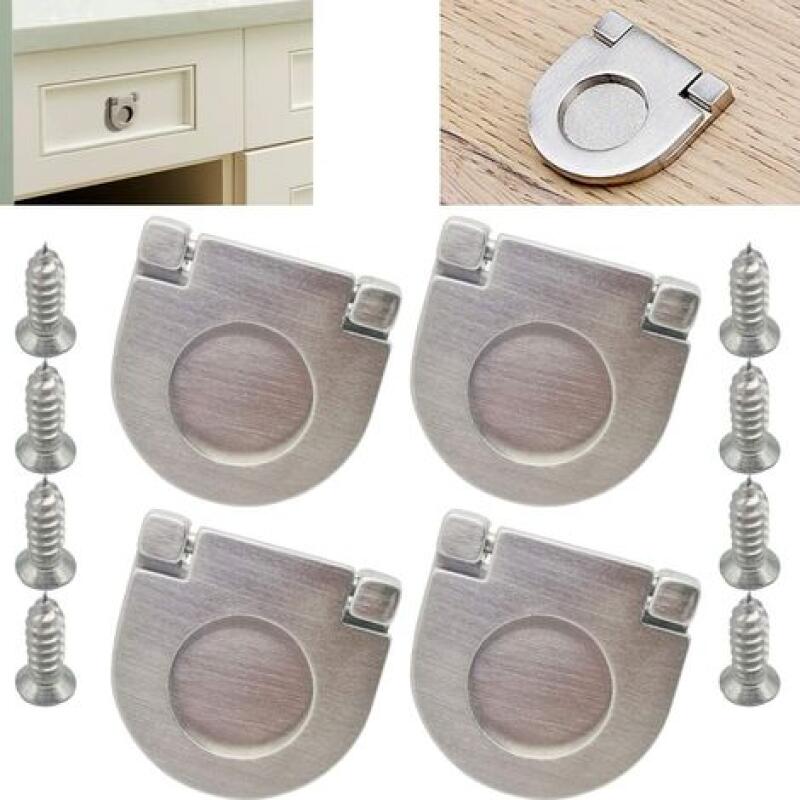 Set Mit 4 Unsichtbaren Edelstahlgriffen, Zubehör Für Schubladen, Schränke Und Kommoden – Inklusive Schrauben (35 Mm), Griffe Für Küchenmöbel