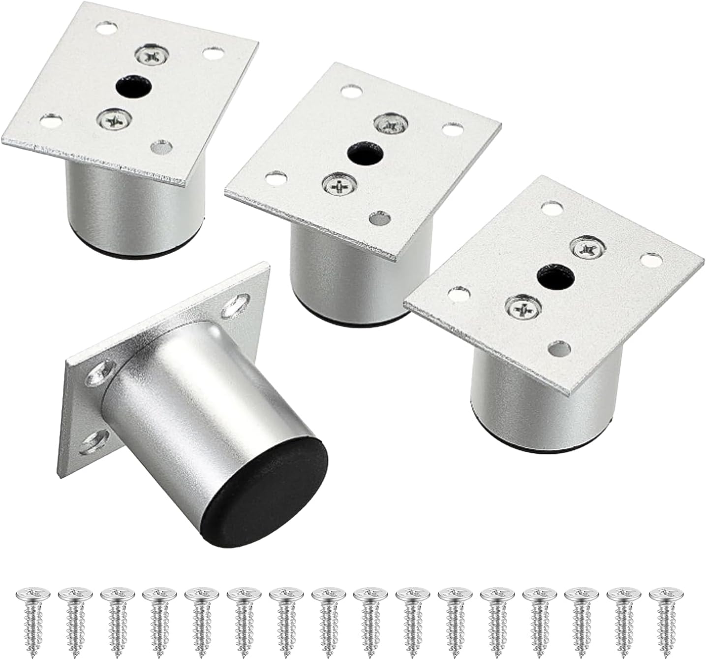Set Mit 4 Höhenverstellbaren Aluminium-möbelfüßen – 5 Cm – Füße Für Schränke, Betten, Tische, Sofas, Stühle