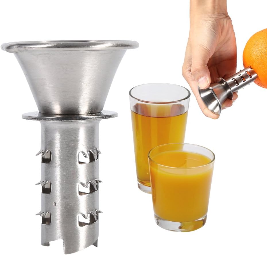 2-teiliges Manuelles Zitruspressen-set, Manueller Zitrusentsafter Mit Ausgießer, Küchengerät Aus Edelstahl