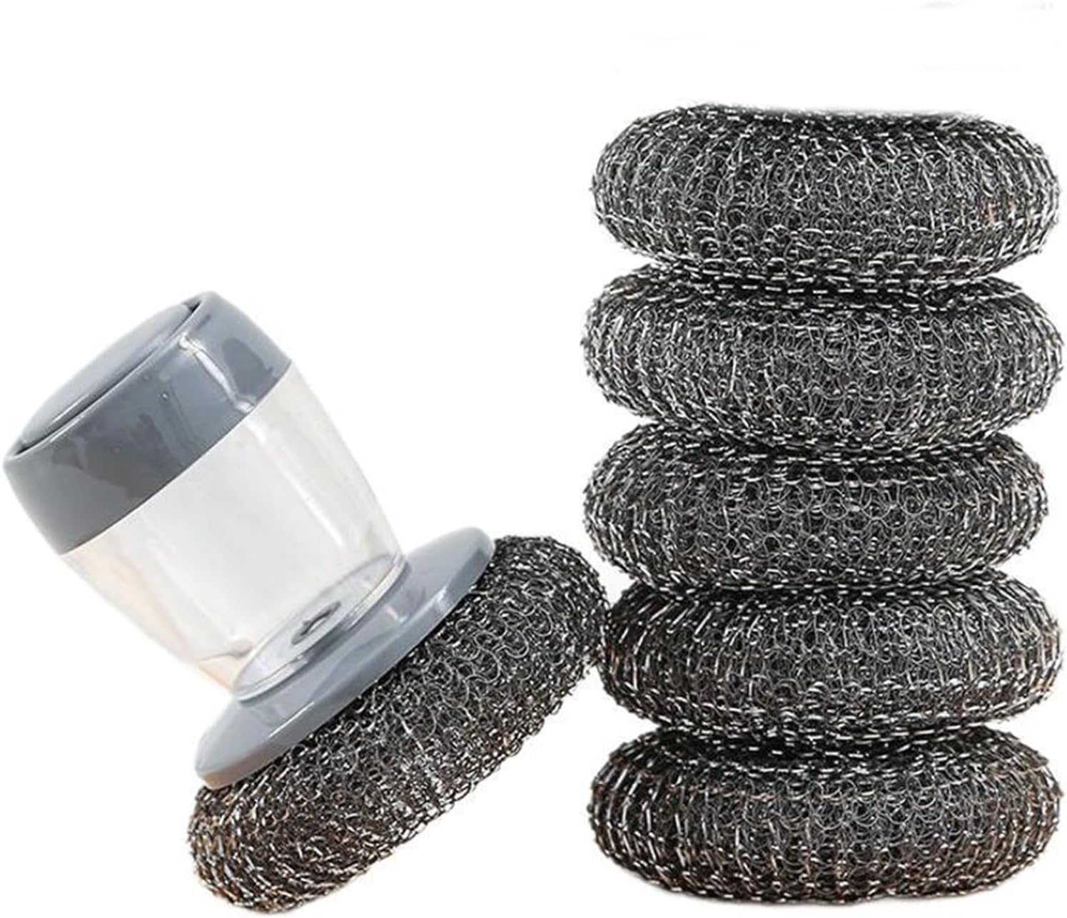 Spülbürsten, Spülbürsten Mit Wasserbehälter, Reinigungsbürsten Mit Halter, Küchenbürsten Für Geschirr, Töpfe Und Spülbecken, 10 X 9 Cm, Grau (draht)