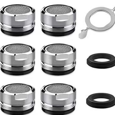 6-teiliges Set Wassersparender Wasserhahn-luftsprudler, Zubehör Für Wasserhahn-luftsprudler, M24-wasserhahnfilter Mit Dichtungsring Und Luftsprudlerschlüssel