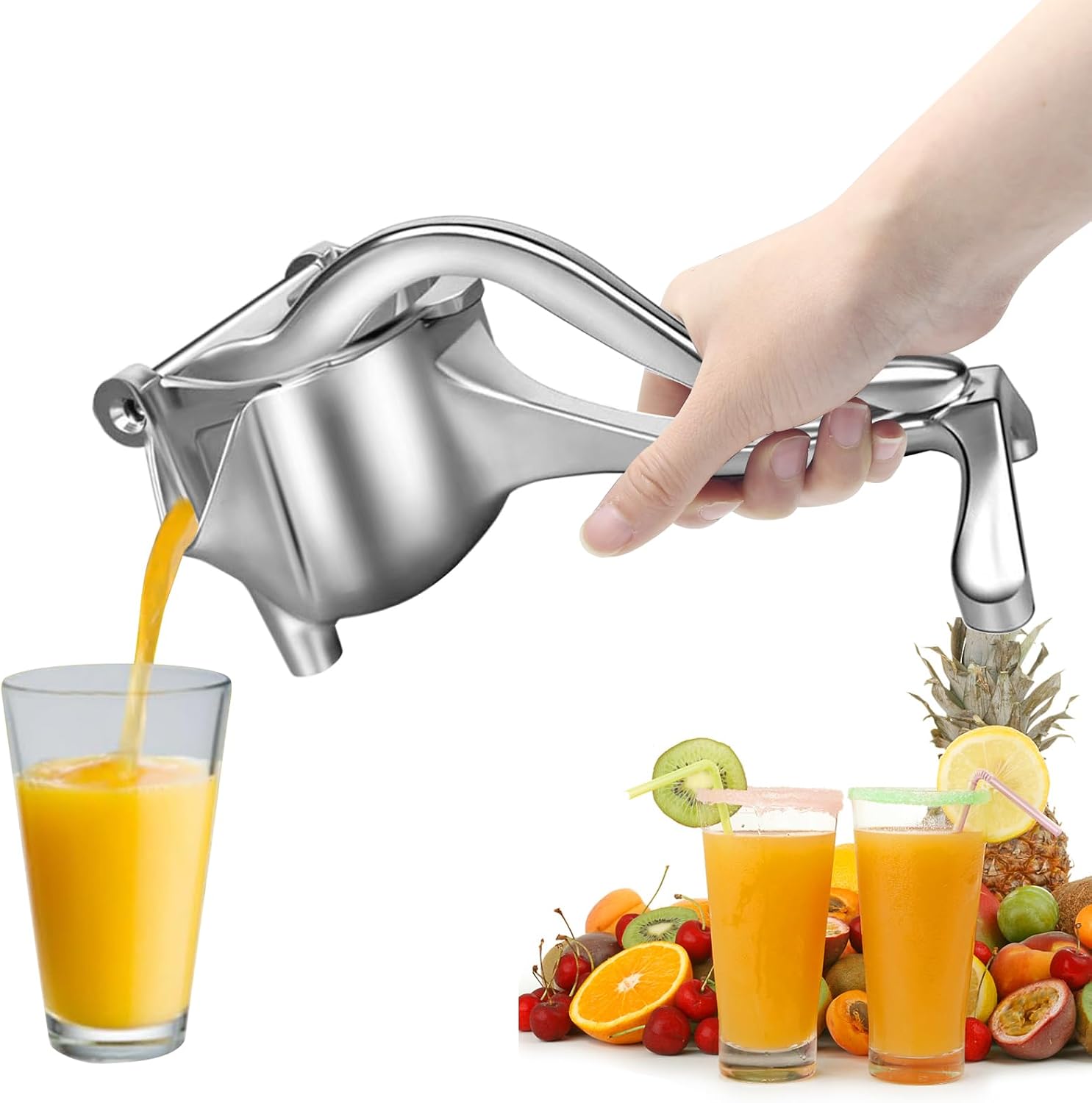 Manuelle Zitruspresse, Aluminium-hebelpresse Mit Ergonomischem Griff, Zum Auspressen Von Zitronensaft