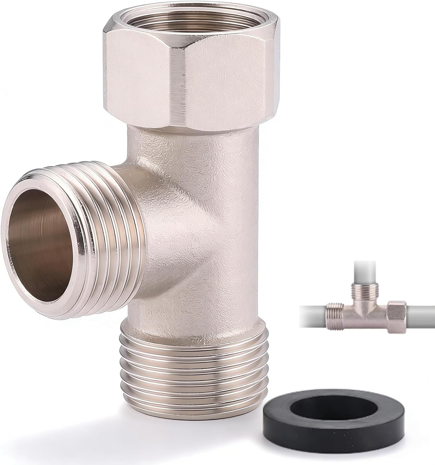 3-wege-1/2"-ventil Für Toilette, 3-wege-toilettenarmatur Mit 3-wege-t-stück, 1/2"-seitenverzahnung (5 Stück)