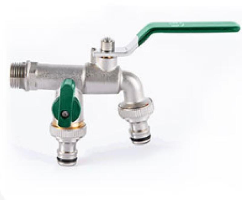 3/4"-doppel-außenwasserhahn Aus Messing – 1/2"-zulauf – Frostsicher – Einfache Montage Mit Klebeband – Für Hohen Druck