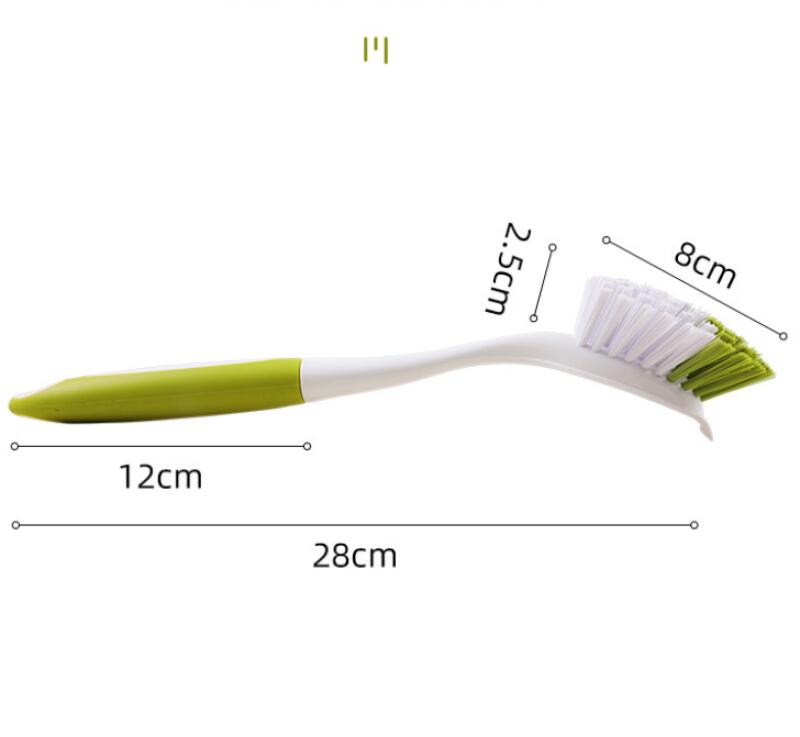 Set Mit 1 Küchenspülbürste, Langstielige Spülbürste Mit Steifen Borsten Zum Reinigen Von Geschirr Und Töpfen, 28 Cm Lang, Kunststoff, Grün