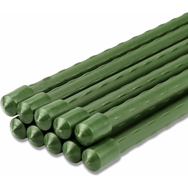 Packung Mit 10 Pflanzenstäben Aus Stahl, 60 Cm Lang, 8 Mm Durchmesser – Uv- Und Chemikalienbeständig – Geriffelte Oberfläche Für Besseren Halt