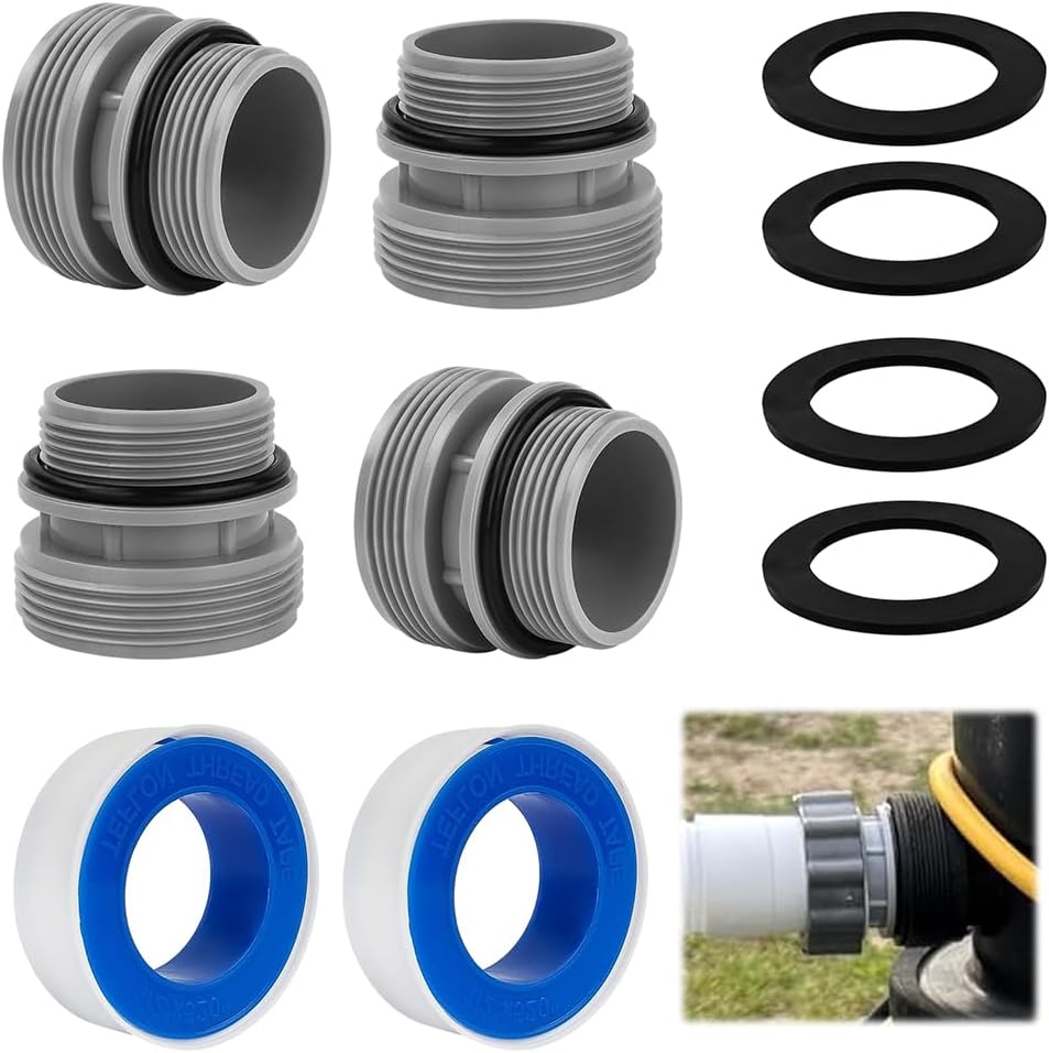 Set Mit 4 Poolschlauchadaptern Für Poolpumpen, Für Schläuche Von 40 Mm Auf 1 1/2 Zoll, Poolschlauchadapter Mit Dichtung