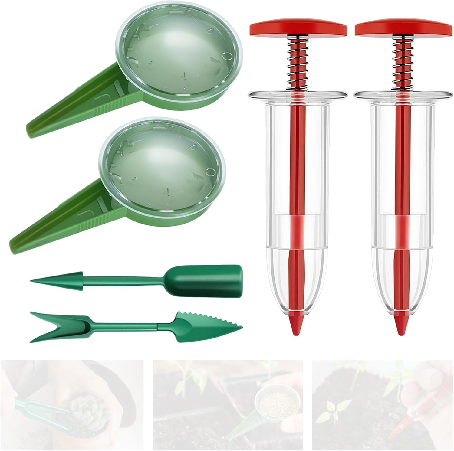 Saatgutspender-set, 6-teiliges Manuelles Sägerät, Mini-gartensägerät, Anzuchtwerkzeug, Tragbares Sägerät