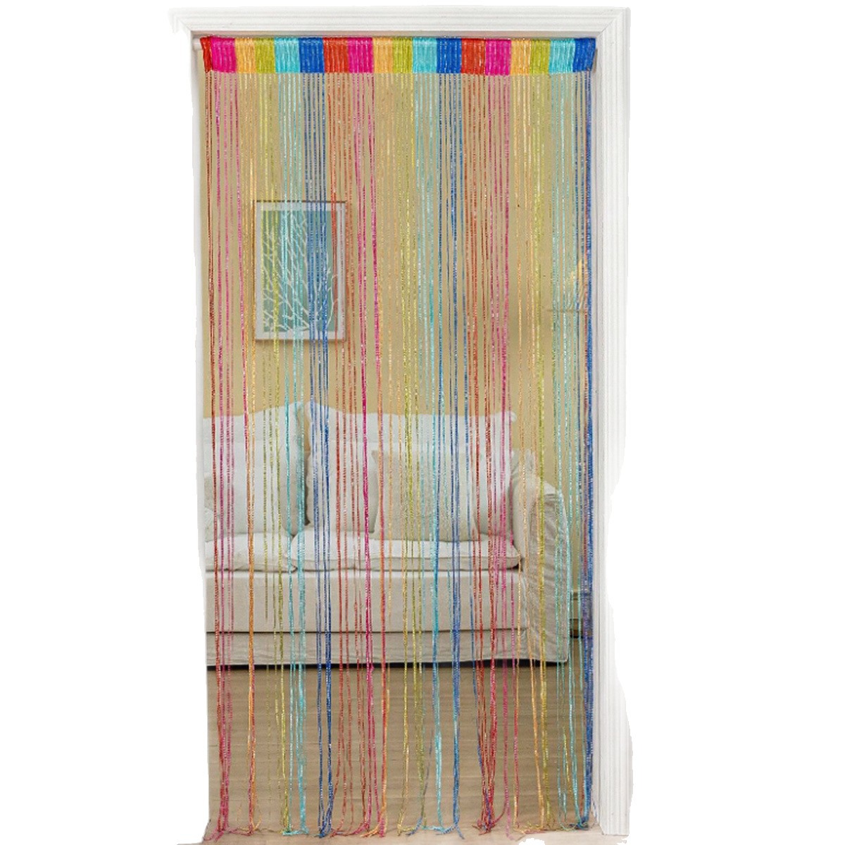 Fliegengittervorhang Für Innen- Und Außentüren, 100 X 200 Cm Türvorhang, Fadenvorhang Als Moskitonetz, Raumteiler, Hochzeitsvorhang