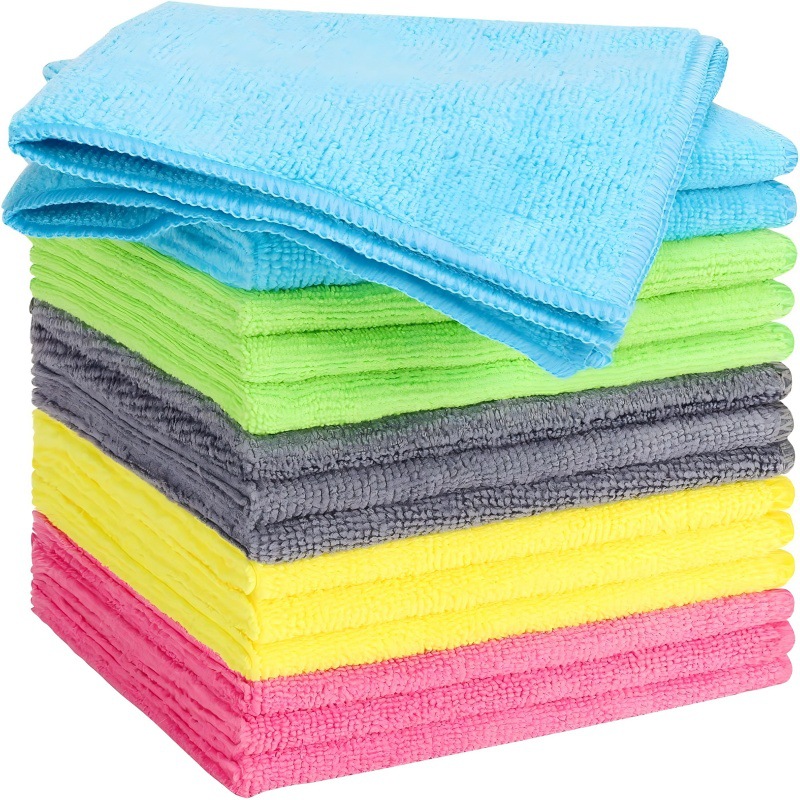 Set Mit 15 Mikrofasertüchern, Weicher, Saugfähiger, Fusselfrei – Ideal Für Den Haushalt.