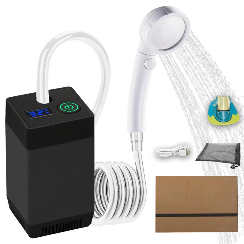 Camping-duschset, Tragbare Dusche, Wiederaufladbare Elektrische Duschpumpe, Wasserdicht, Mit Smart-display Und Duschkopf