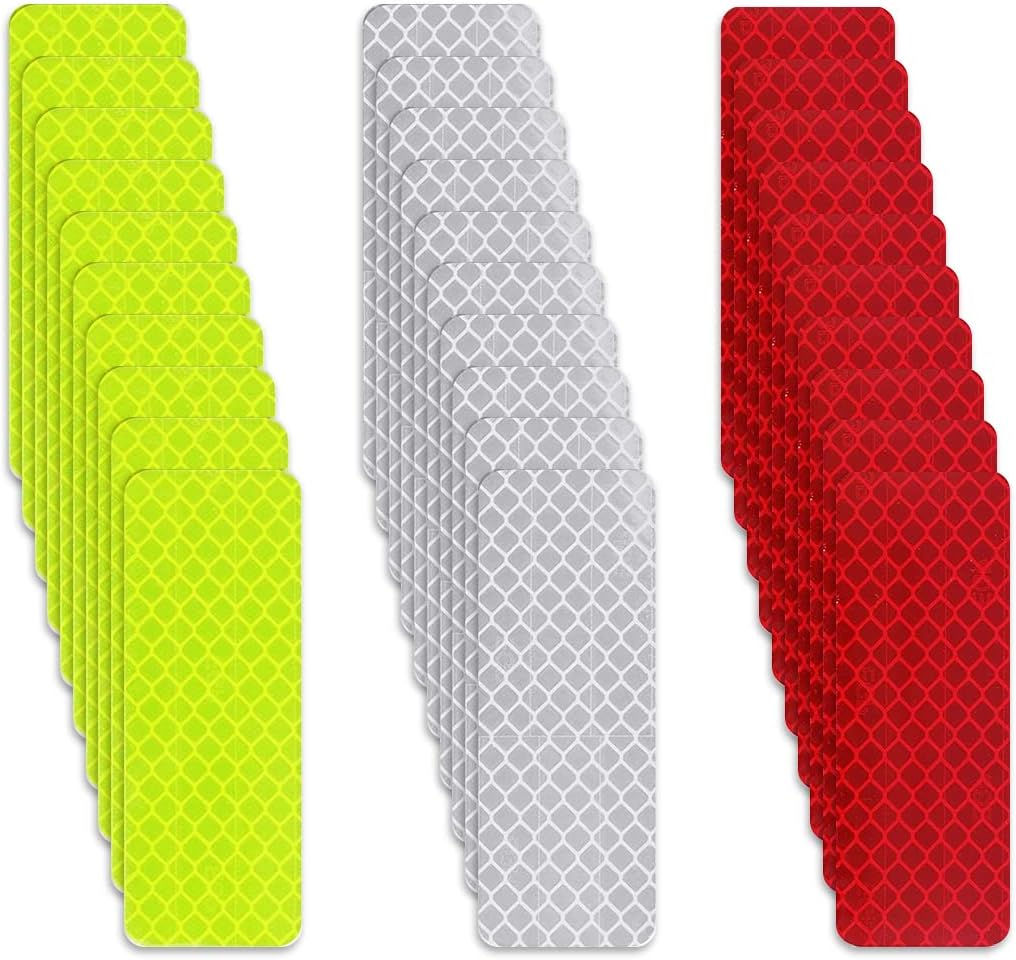 30 Reflektierende Warnaufkleber, Sicherheitswarnstreifen, 3 X 8 Cm Reflektierender Aufkleber