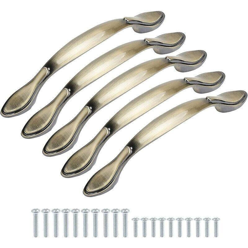 Set Mit 10 Bogenförmigen Möbeltürgriffen, 135 Mm Lang (9,6 Cm Mittelloch), Bronzegrün, 96 Mm