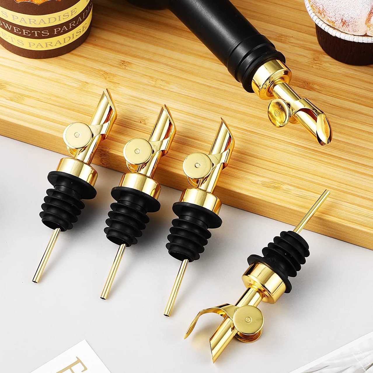 4 Hochwertige Flaschenausgießer – Für Wein, Liköre, Getränke, Cocktails, Öl, Essig Und Mehr