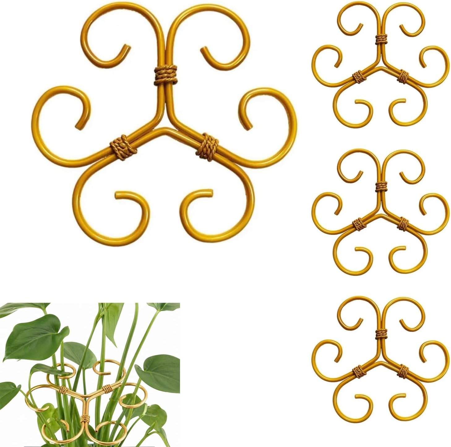Stängelstütze – 4er-set, Blattförmige Stabilisatoren, Vertikale Stütze Für Kletterpflanzen, Ranken Und Monstera