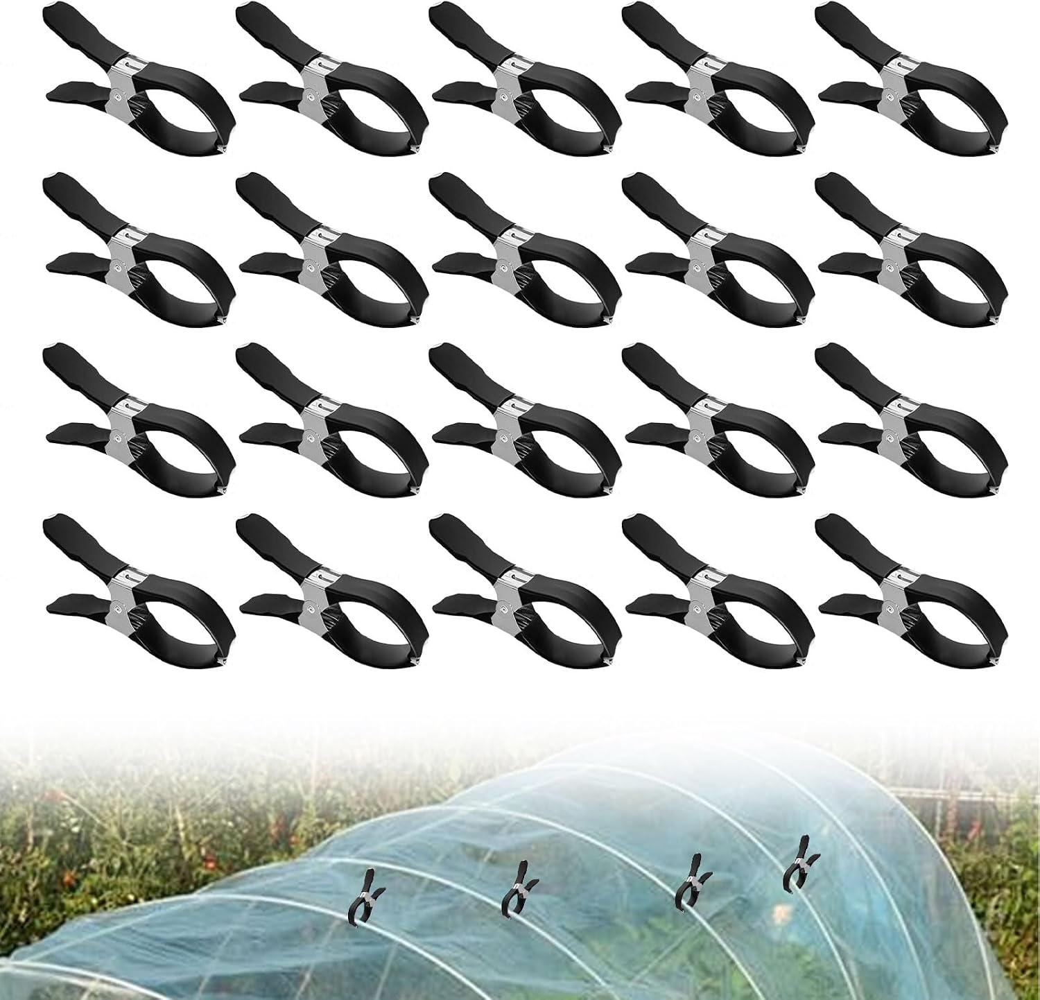 Set Mit 20 Gewächshausclips Aus Edelstahl – Gartenclips – Wäscheklammern – Clips Zur Befestigung Von Schlauchschellen – Gewächshausnetz