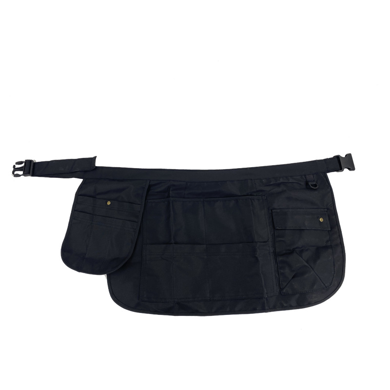 Werkzeugschürze, Kurze Canvas-schürze, Mehrzwecktasche, Aufbewahrung, Gürtel, Verstellbare Schnalle, Garten, Damen, Schwarz