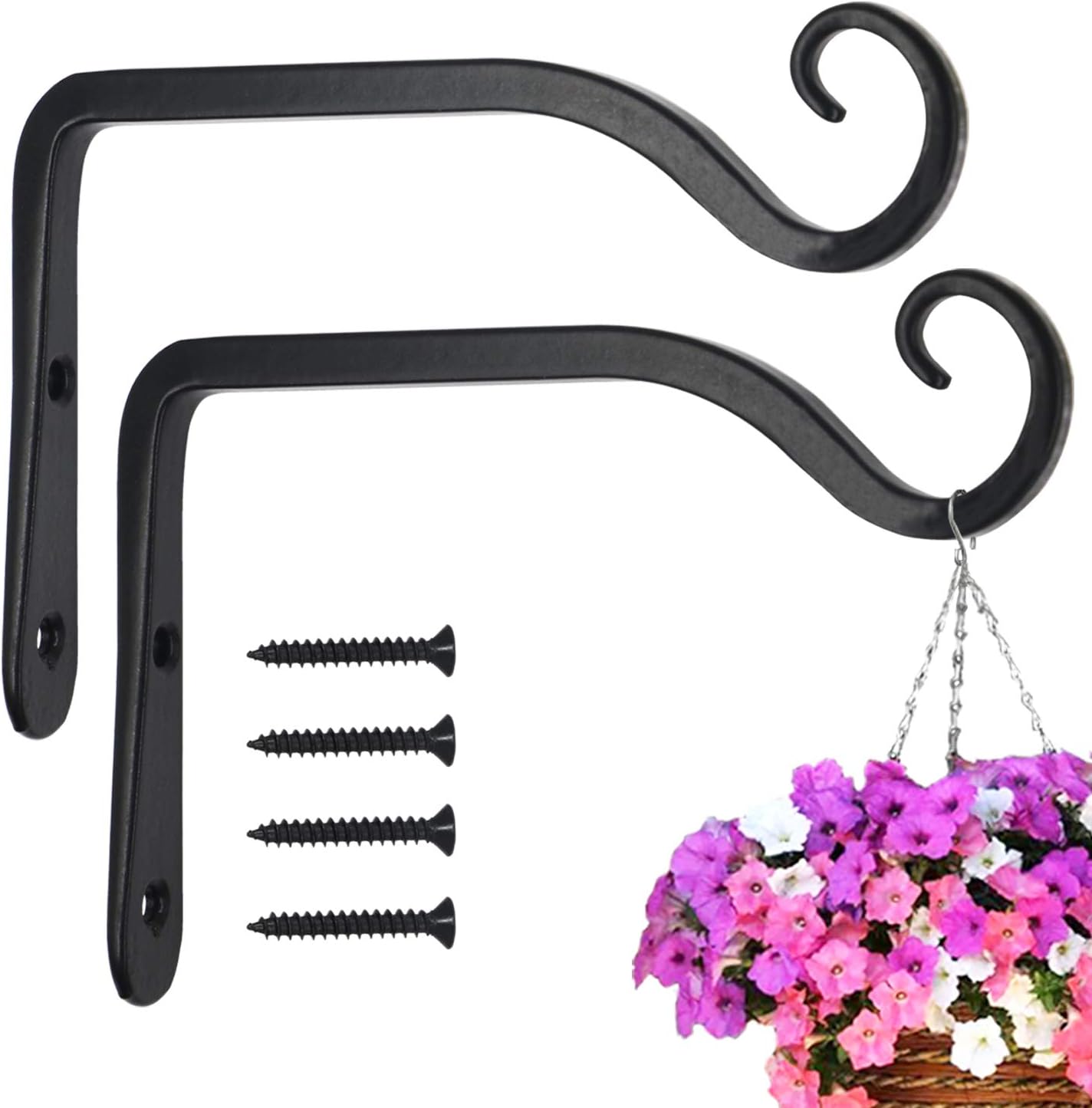Set Mit 2 Eisernen Wand-pflanzenampeln – 15 Cm – Zum Aufhängen Von Pflanzen – Vogelfutterhaus – Laterne – Windspiel