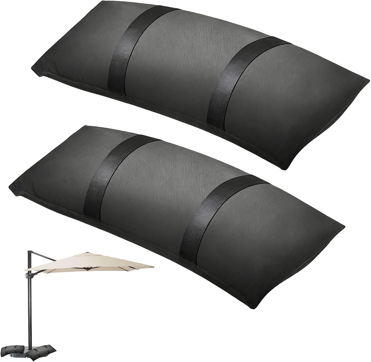 Sandsackgewicht 72 X 31 Cm Für Sonnenschirmständer, Befüllbarer Oxford-beutel, Schwarze Sandsäcke