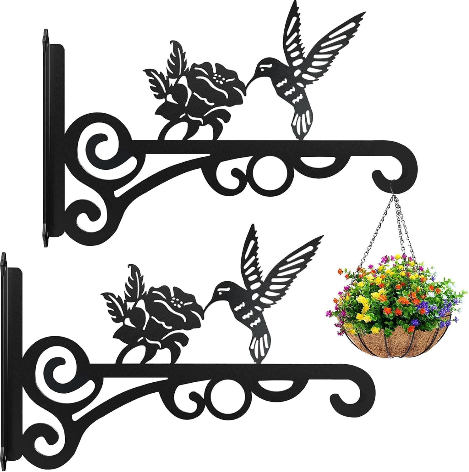 Set Mit 2 Wandhaken Aus Eisen Für Pflanzen – 25 Cm – Zum Aufhängen Von Pflanzen – Vogelfutterhaus – Laterne – Windspiel