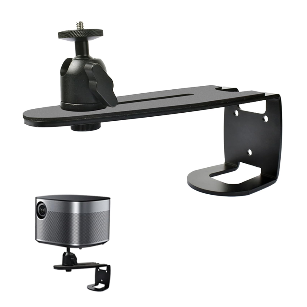 Verstellbare Projektorhalterung, Wandhalterung, 360° Drehbarer Projektorständer, Projektorständer Für Wohnzimmer, Schwarz, Material: Aluminiumlegierung, 24,5 X 9 X 7,5 Cm