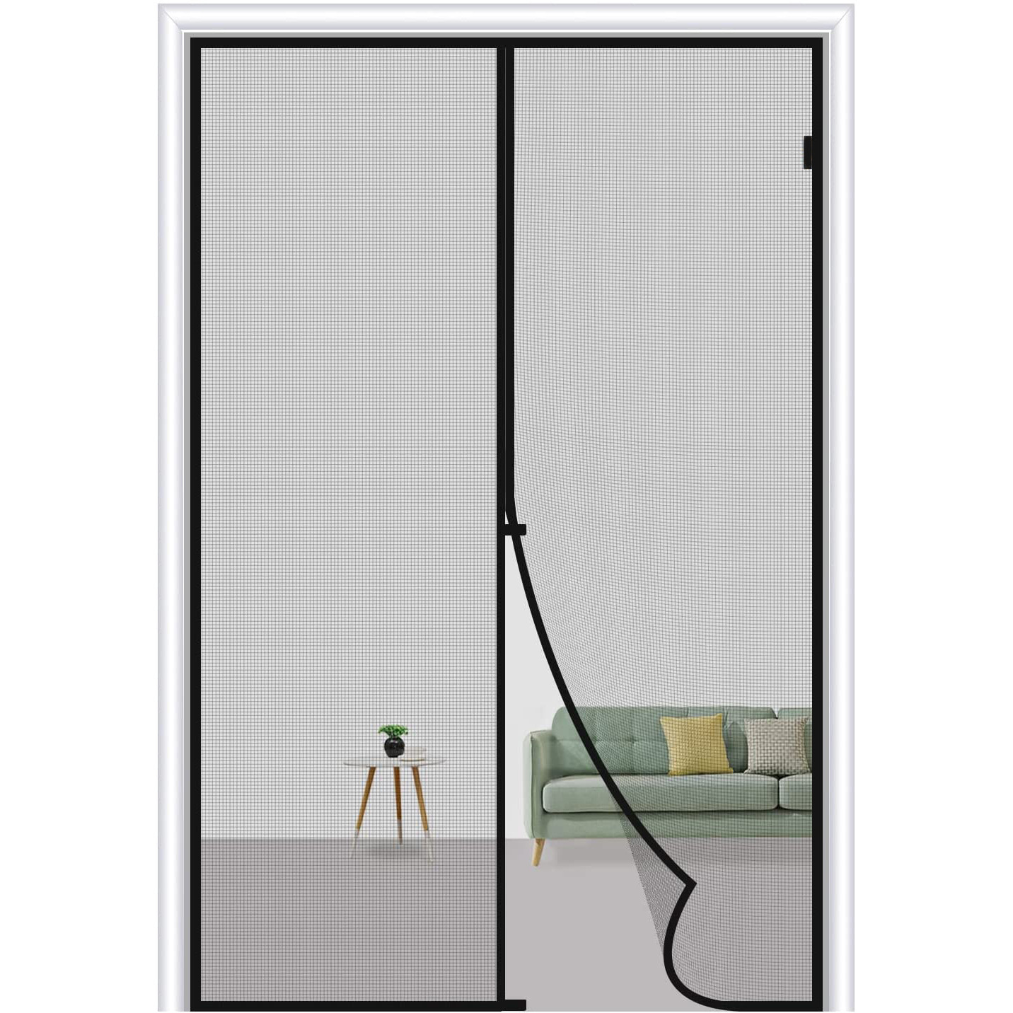 Magnetisches Moskitonetz Für Türen Und Fenster, Kein Bohren Erforderlich, 120 X 210 Cm, Magnetisches Türmoskitonetz, Automatischer Schließmechanismus, Ultrafeines, Moskitosicheres Netzgewebe