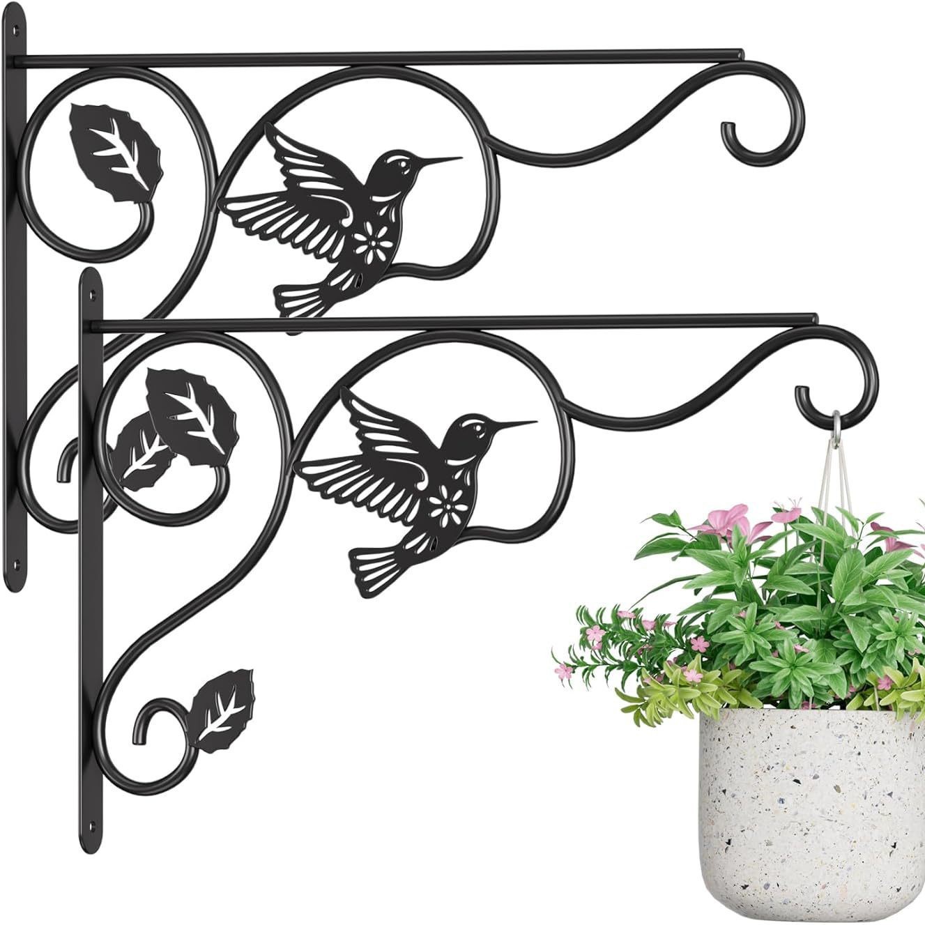 Set Mit 2 Wand-pflanzenampeln, Metall-wandhaken Für Pflanzen, Blumen, Laternen, Windspiele, Zimmerpflanzenhaken