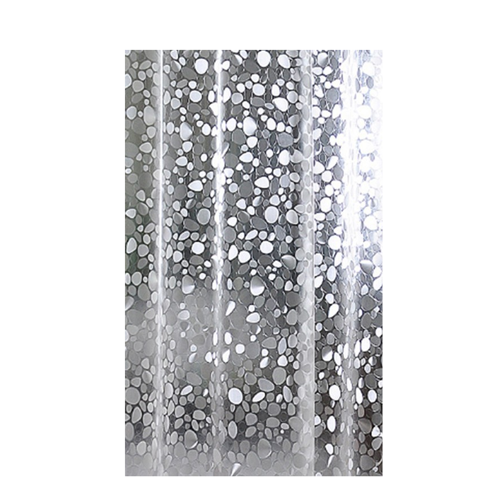 Wasserdichter Und Schimmelresistenter Eva-duschvorhang, Halbtransparenter Badezimmervorhang Mit Haken, 180 X 200 Cm, Kristallstein