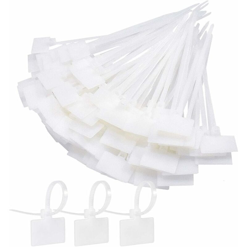 250-teiliges Kabelbinder-set Mit Etiketten, Weiße Kabelbinder Aus Kunststoff, Kabeletiketten Für Schule Und Garten