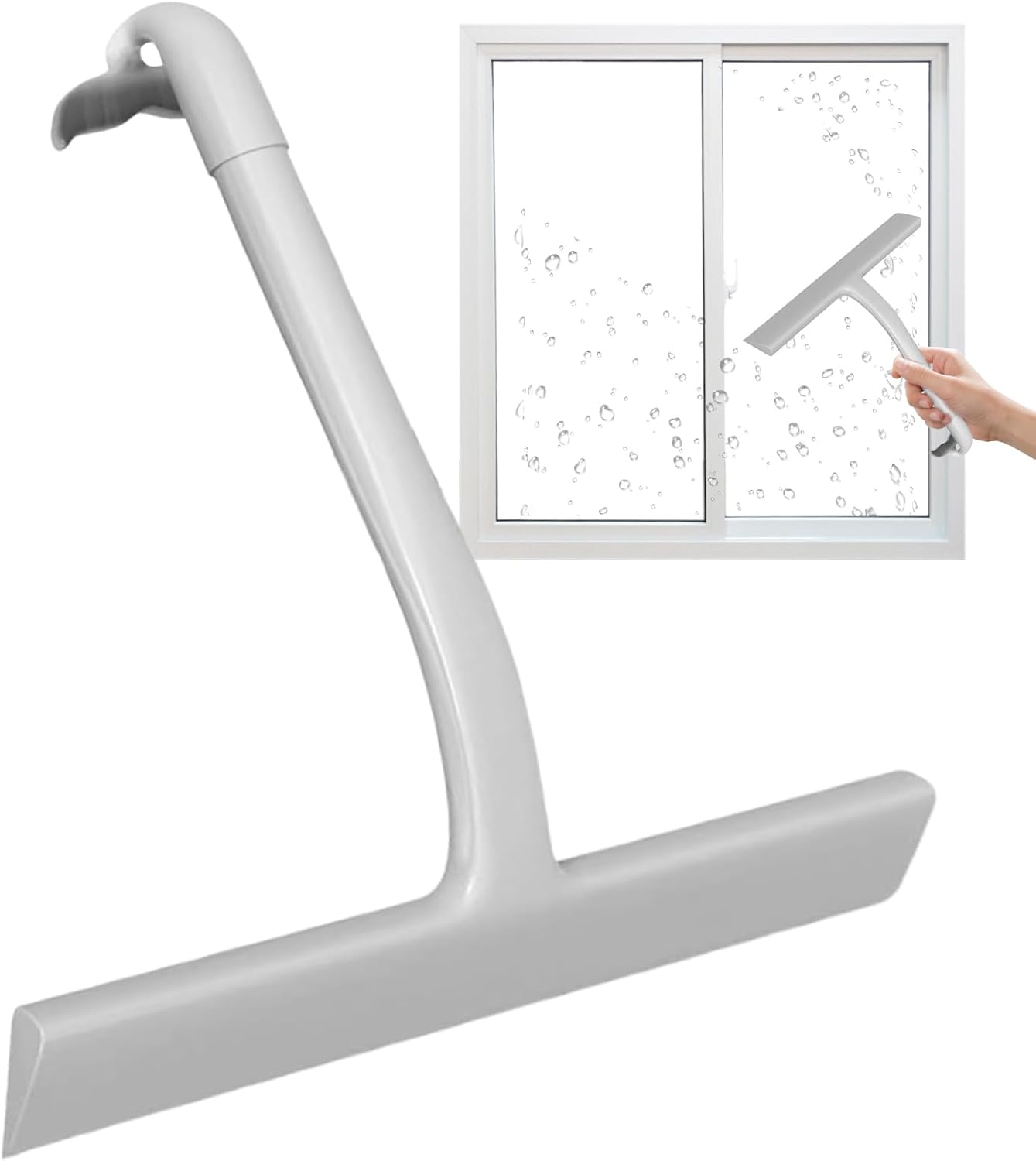 Duschabzieher – Silikon, Spiegelabzieher, Widerstandsfähig Gegen Tragbarer Abzieher Ohne Glas, Fensterreinigungswerkzeug Für Duschwände, Spiegel, Fliesen, 22,5 X 21 Cm, Weiß
