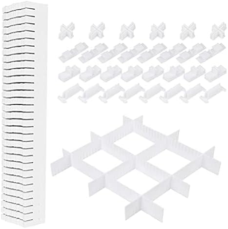 Set Mit 10 Schubladeneinsätzen Und 30 Befestigungsclips (für Mehr Stabilität), Für Wäscheschränke Und Sockenschränke (40,5 X 5 Cm)