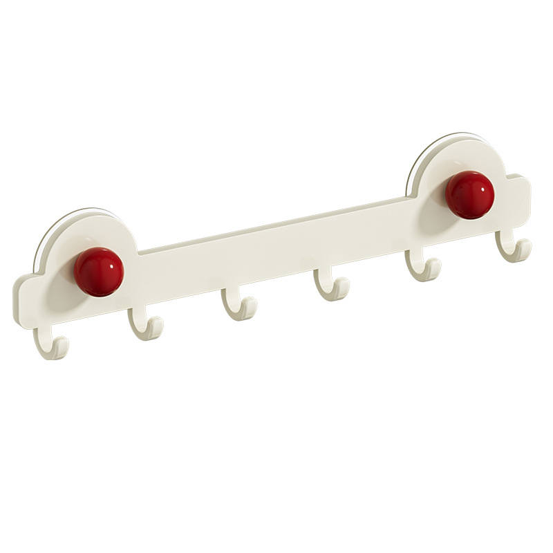 1-teiliger Garderobenständer Für Badezimmer, Geeignet Für Badezimmer, Küche, Wohnzimmer, Toilette, Wiederverwendbar, Vakuum-adsorption, 6 Haken