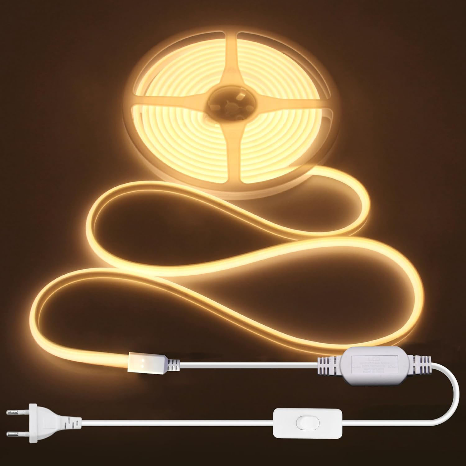 M (16,4 Fuß) Warmweißer, Wasserdichter Cob-led-streifen (2700 K), 1440 Leds, Flexibel, Für Den Innen- Und Außenbereich, Schrankbeleuchtung